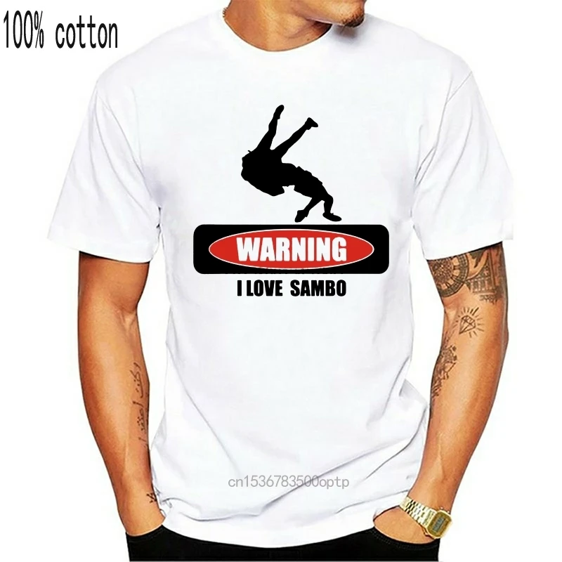 

2019 Fashion Hot sale 100% cotton Warning I love Sambo T-Shirt Tee shirt