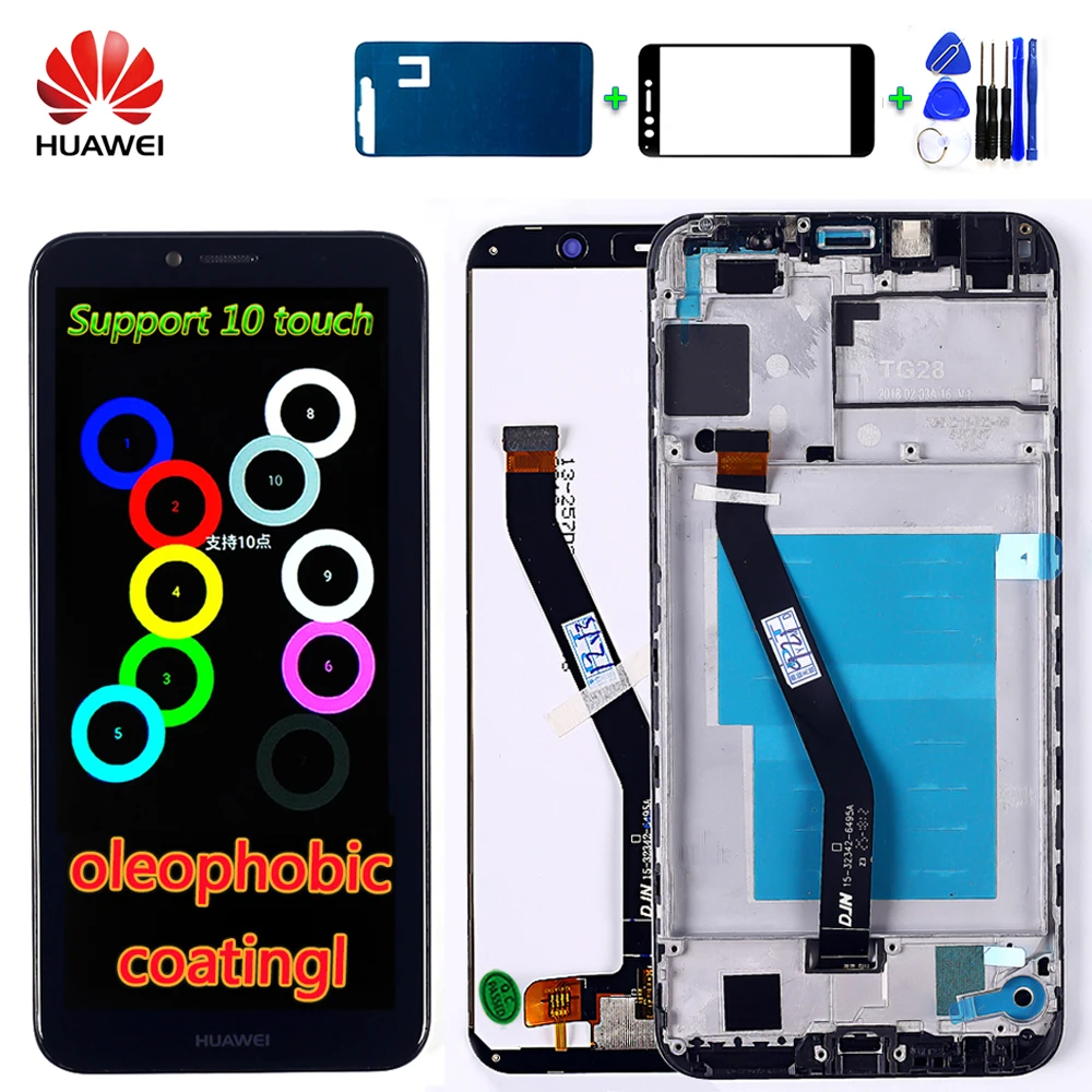 Huawei Y6 ЖК-дисплей олеофобное покрытие и 10 точечный сенсорный дигитайзер сборка Vancca2 рамка huawei Y6 Prime экран