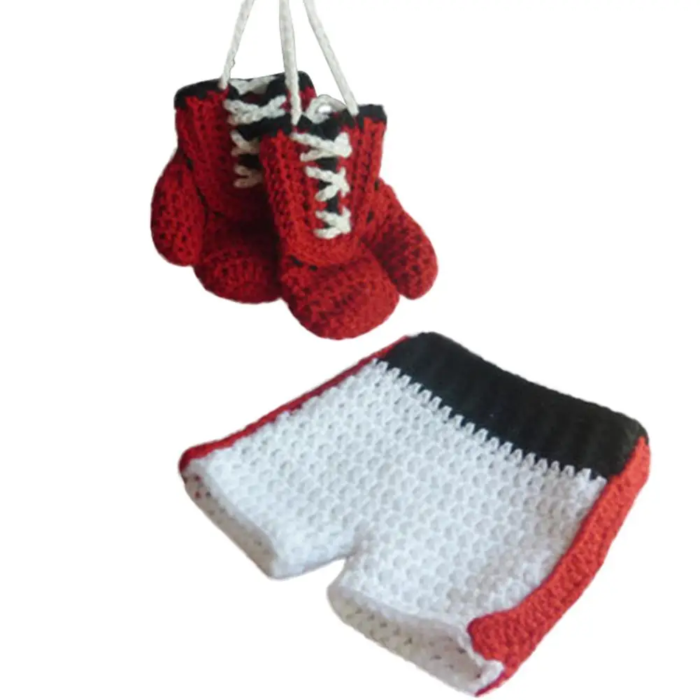 Conjunto de 2 unids/set de guantes para beb&eacute; reci&eacute;n nacido, pantalones de lana de ganchillo hechos a mano, accesorios para fotos, accesorios para beb&eacute;s, accesorios de fotograf&iacute;a para reci&eacute;n nacidos-4