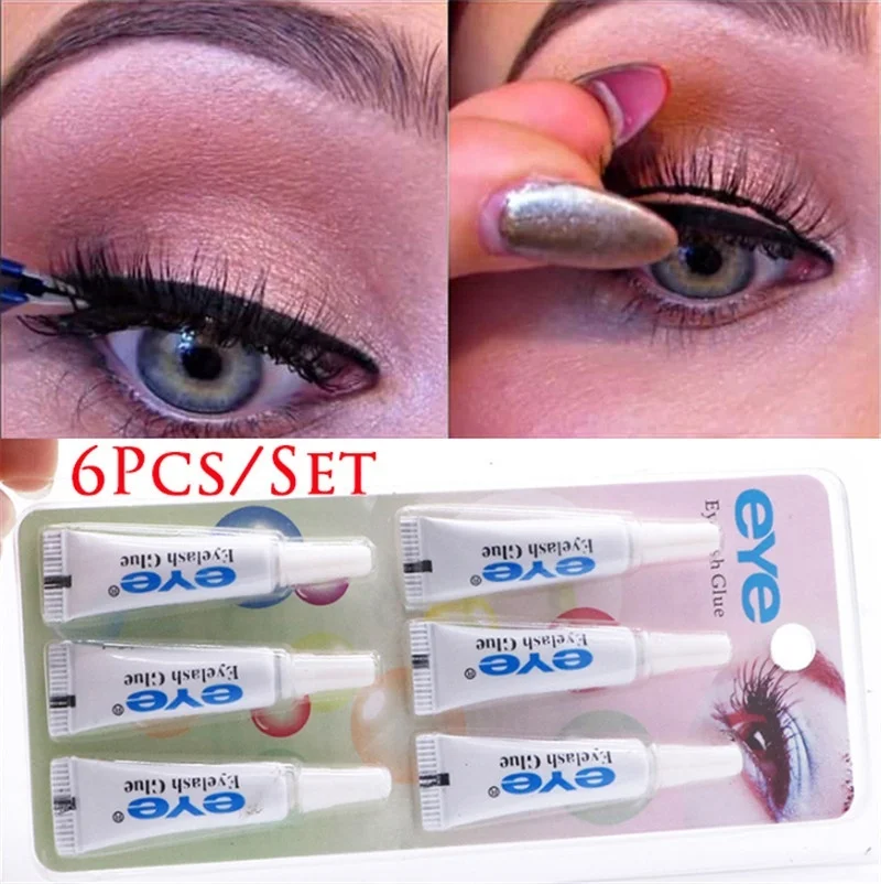 

6Pcs/Set Professional Quick Dry Eyelash Glue False Eyelash Extension Long-lasting Beauty Makeup Adhesive Double Eyelid Makeup