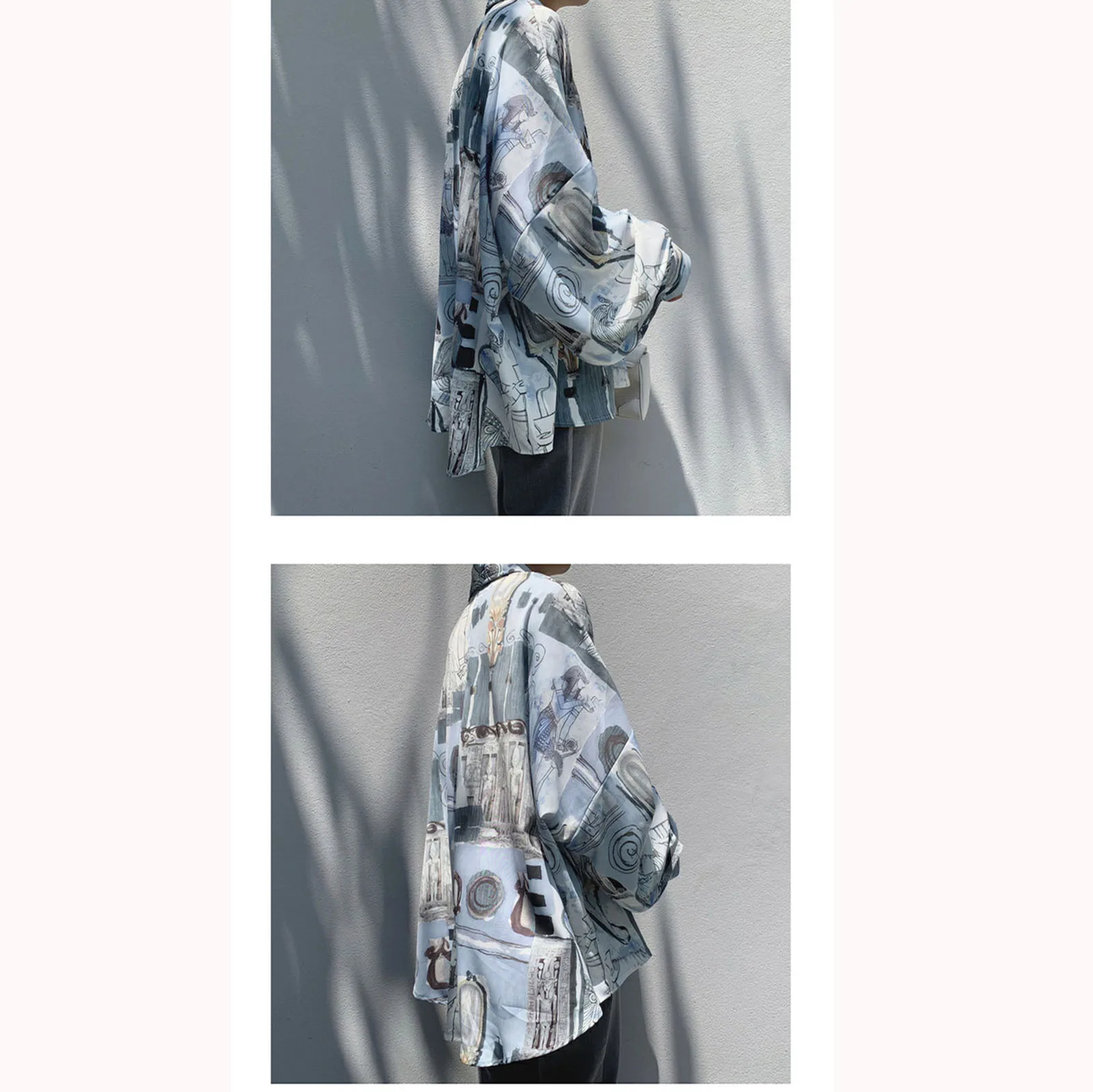 

Turn Down Collar Short Sleeve Shirt Cat Pattern Casual Loose Shirts Female Vintage Fashion Tops Korean Blouse Chemise Femme