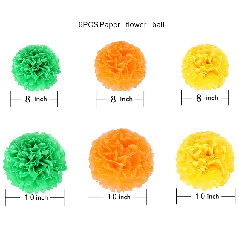 1 Набор смешанных бумажных помпонов мяч с бумажными сотами подвесной бумажный