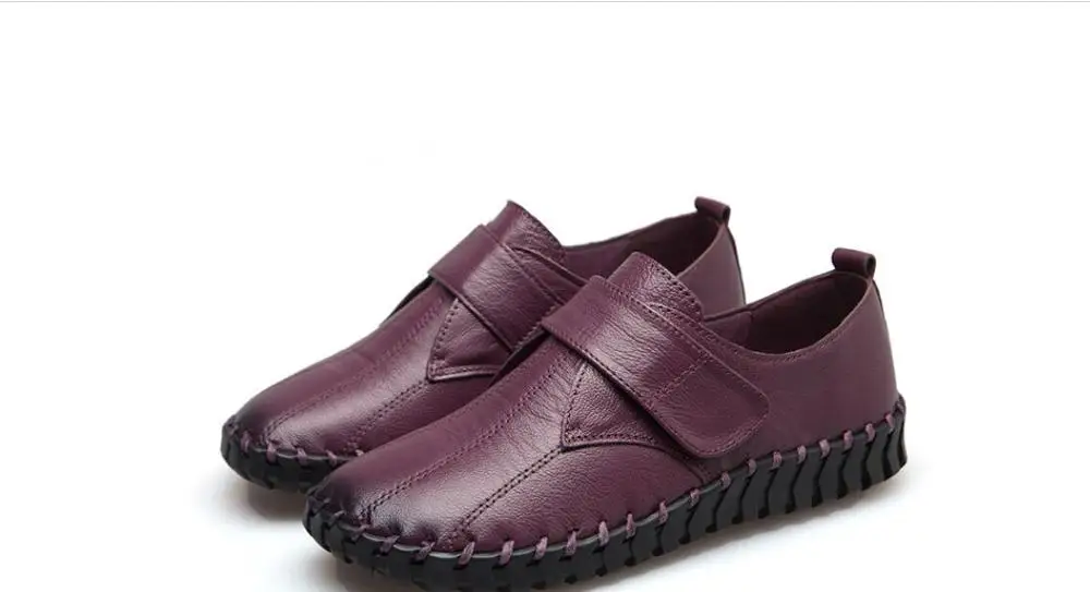 Classic New Women Flats shoes Autumn Woman Loafers Genuine Leather Female Shoes Slip On Ballet Bowtie Women's Shoe Large size