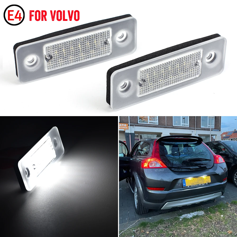 

2Pcs For Volvo C30 2008-2013 Clear Lens High Brightness LED License Plate Light Number Plate Lamp