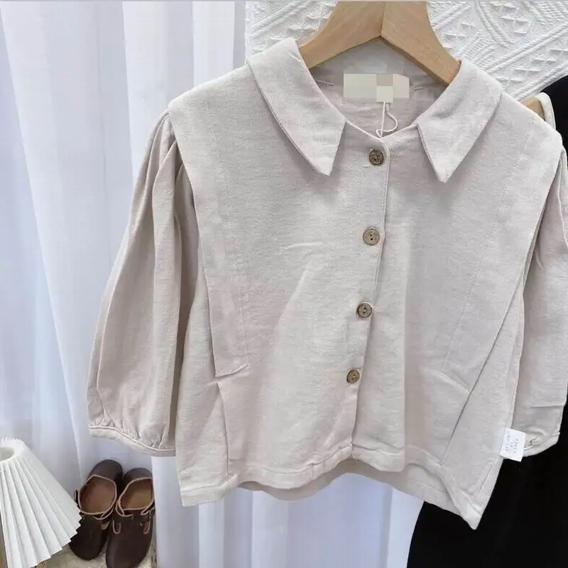 

2021 New Girls Sets Long Sleeve Shirt+Black slip dress Fashion 2PCS Outfit Baby Clothes 2-6Y E21110