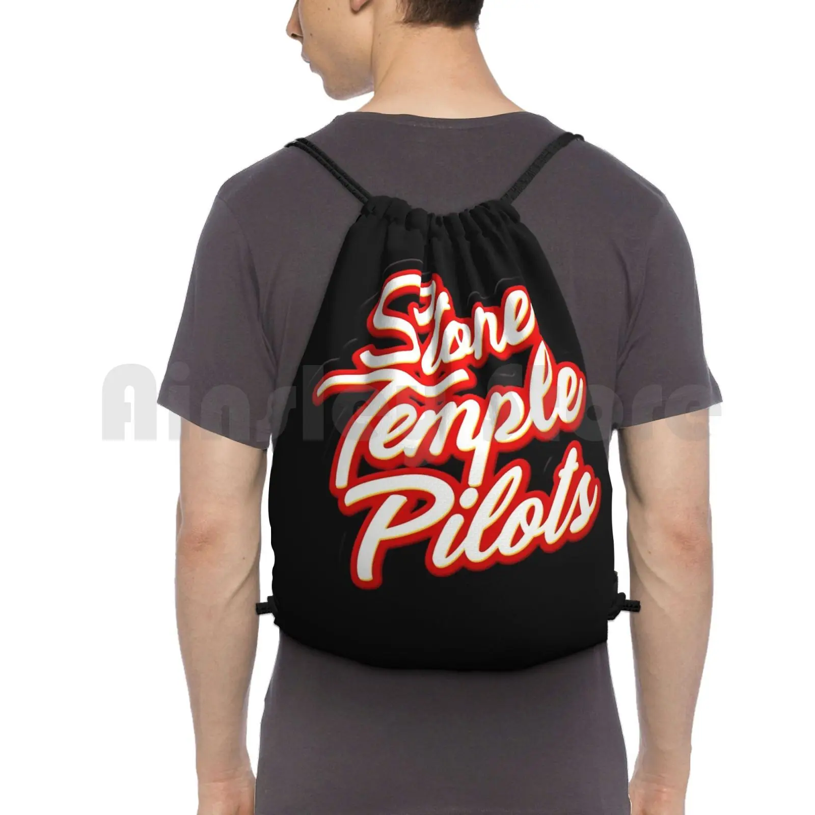 

Stone Temple Pilots Band Music Band'' Backpack Drawstring Bags Gym Bag Waterproof Logo Dave Matthews Band Music Band