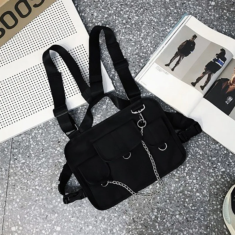 

AUAU-Chest Bag for Men Hip Hop Harness Chest Rig Bag Vest Streewear Women Shoulder Bag Chest Package Waist Pack