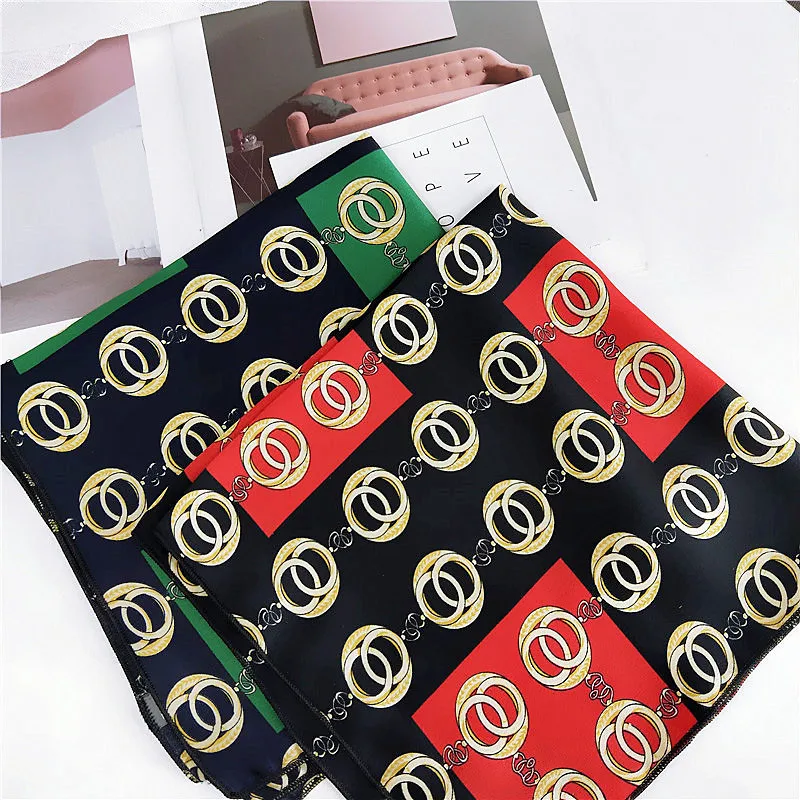 Шелковые шарфы для головы роскошный красный шарф зеленая бандана волос женские |