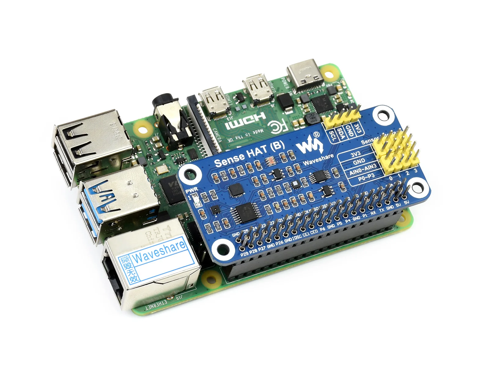 Sense HAT (B) For Raspberry Pi Onboard Multi Powerful Sensors Supports External | Электроника