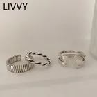Кольца женские серебристые, ручной работы, геометрические