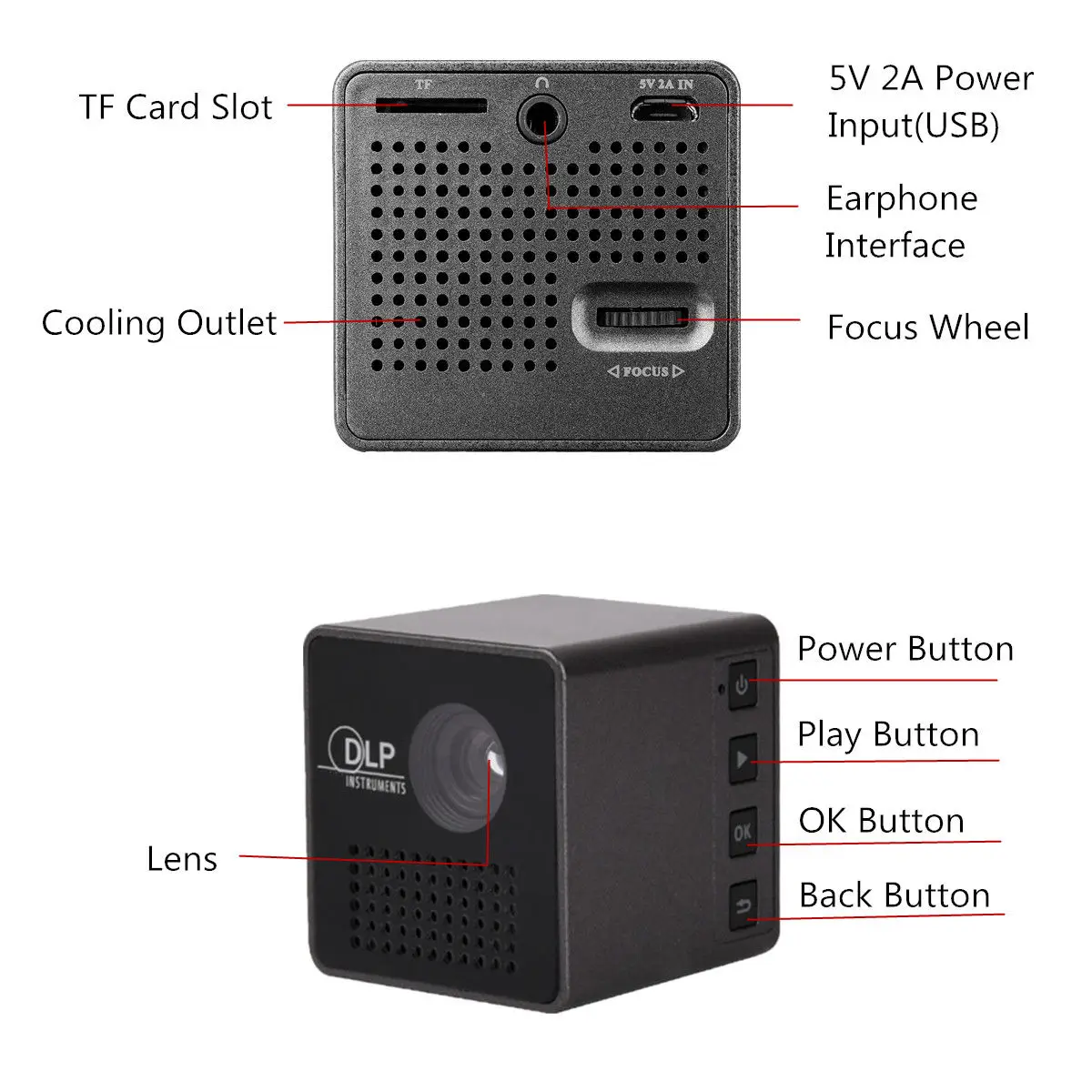 Мини проектор 1080P Беспроводной Wi Fi Мобильный Поддержка Miracast Dlna карманы домашний