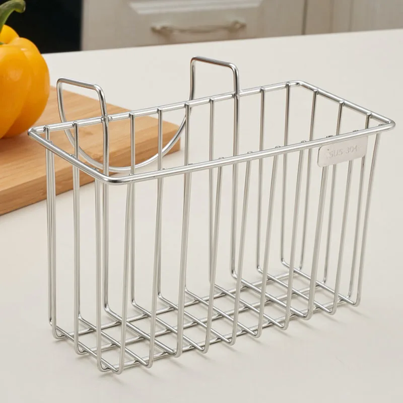 

Stainless Steel Sink Drain Shelf Sponge Holder Rag Hook Sponge Basket Rack Sundries Organizer Home Storage Kitchen Accessories