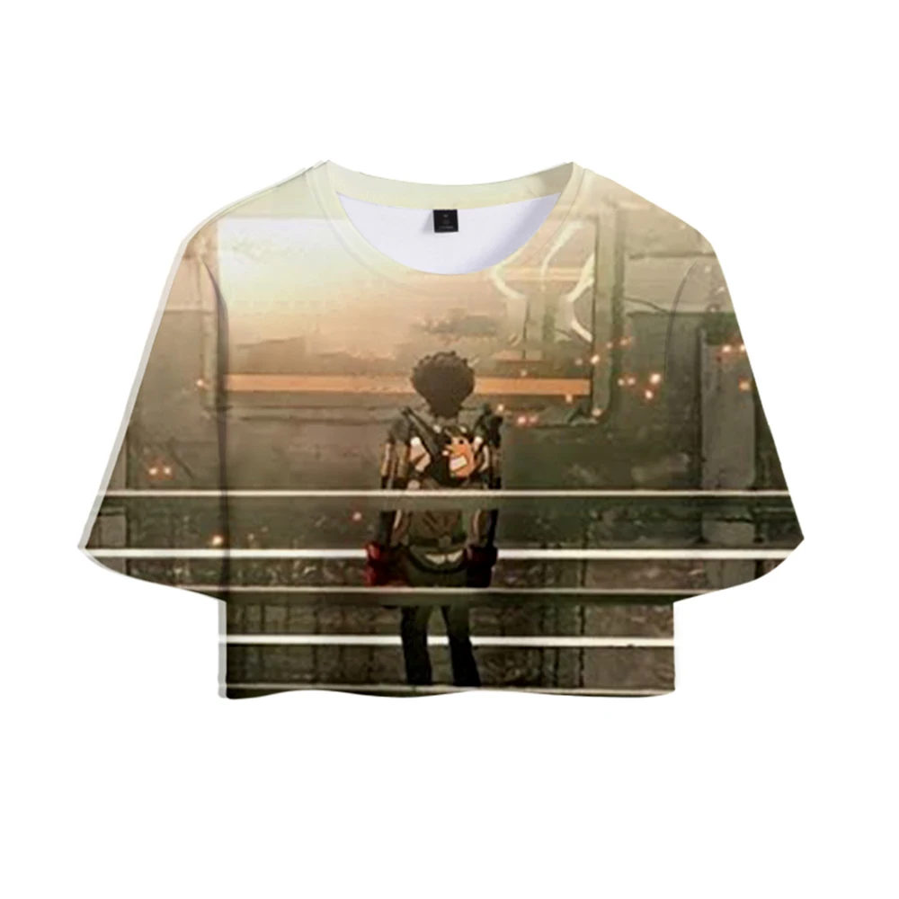 

Summer Crop Top Anime Megalo Box2 3D Woman T Shirt Short Sleeve Hip Hop Navel Sexy Tshirt Y2k Top Women Clothing