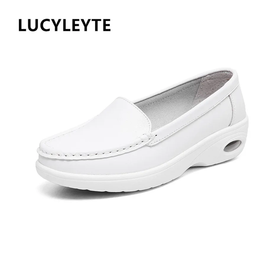 Белые женские туфли на подушке для медсестер Женская нескользящая обувь