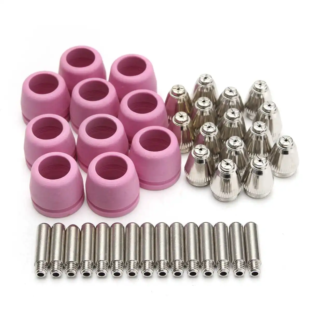 

Newest 40Pcs Plasma Cutter Consumables Kit Electrodes Nozzles Tips Shield Cup Set For LTP5000D LTP6000 LTPDC2000D Welding Torch