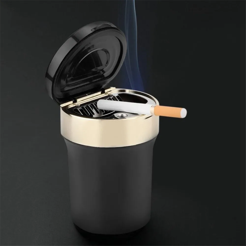 

Universal Luxury Diamond Car Ashtray Gold Colorful Crystal Shiny Auto Ashtray with Cover Car Creative Gift for Women Girls
