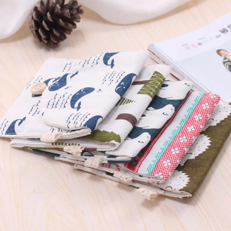 1Pcs Printed Cotton And Linen Drawstring Storage Bags For Underwear Shoes Travel Clothes Sundries Organizer 3 Size - купить по