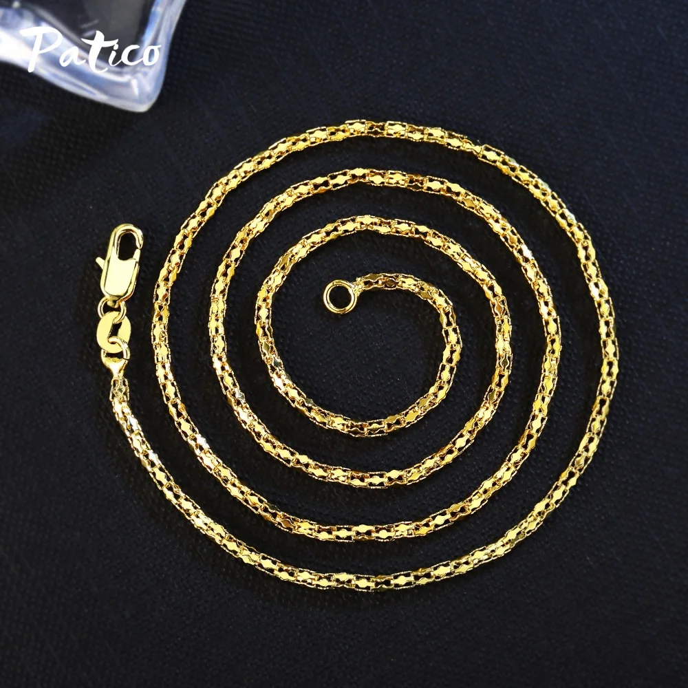 

European Style 2mm Gothic Chain Necklaces Extend Punk Clavicle Necklace Jewelry Gold Color Wedding Party Making Accessory