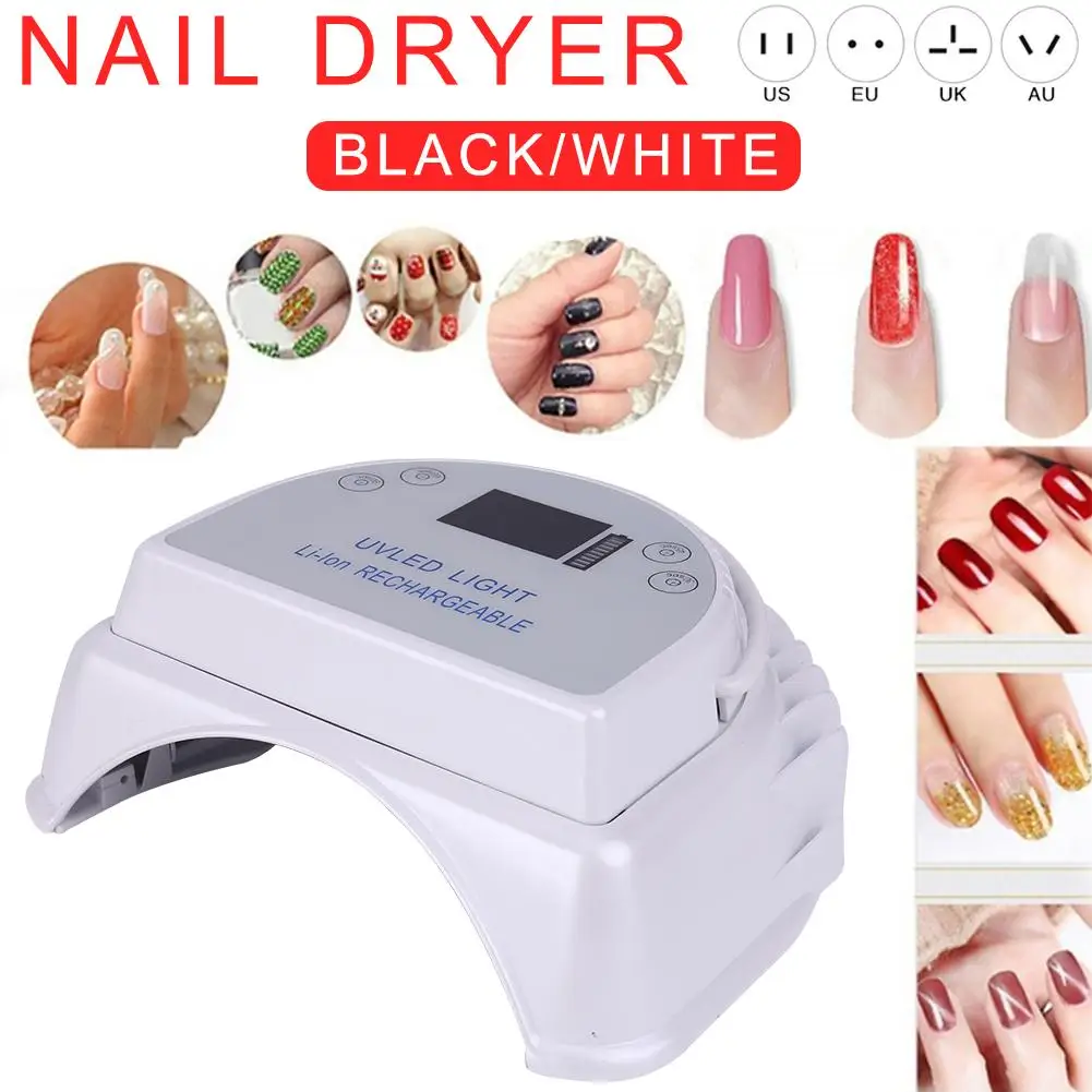 

New style with lithium battery LED nail lamp 64W nail phototherapy machine nail dryer UV nail lamp