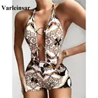 Новинка, сексуальный Монокини с принтом, с бретельками, с вырезами, женская одежда для плавания, Цельный купальник, женский купальный костюм, купальный костюм для девушек V1921