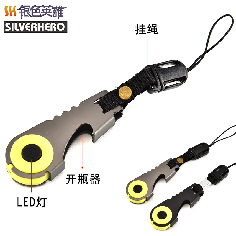 

Outdoor creative bottle opener with light key chains accessories multi-function keychains
