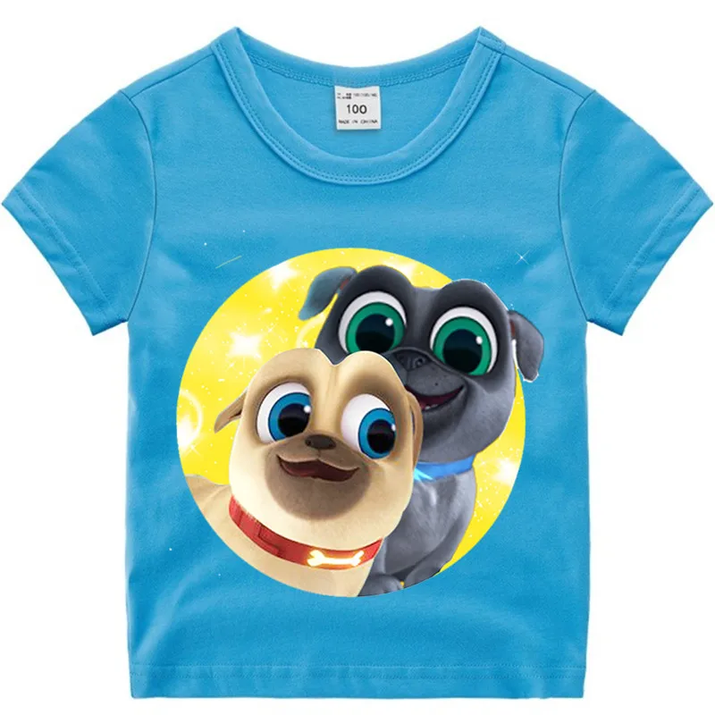 Хлопковая футболка с изображением щенка из аниме для маленьких мальчиков и