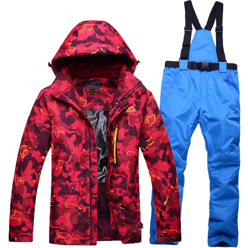 Мужской лыжный костюм из 2 предметов ветрозащитная Водонепроницаемая