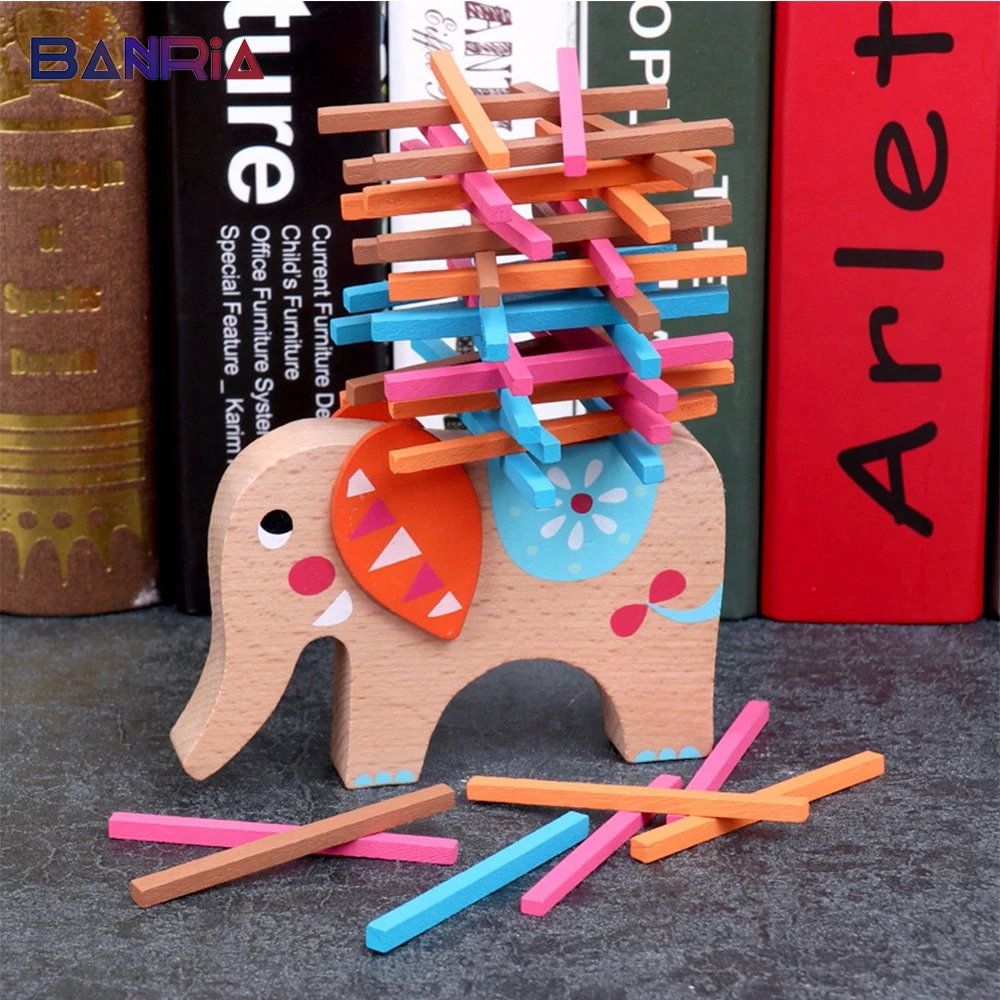 828 цена детские игрушки обучающие балансирующие блоки слона деревянные из бука