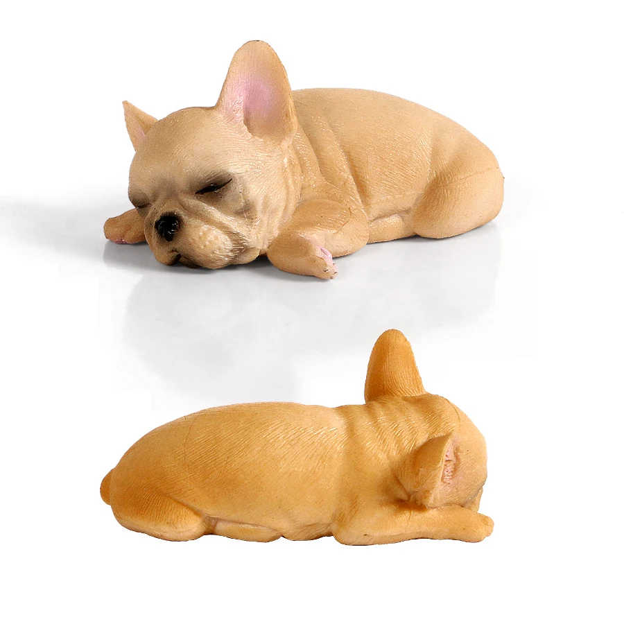 Реалистичные фигурки французского бульдога со спящей осанкой фигурка милой