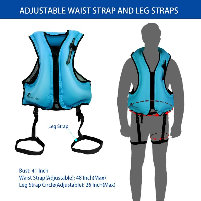 

Professional Inflatable Life Jacket Adult Swimming Fishing Life Vest