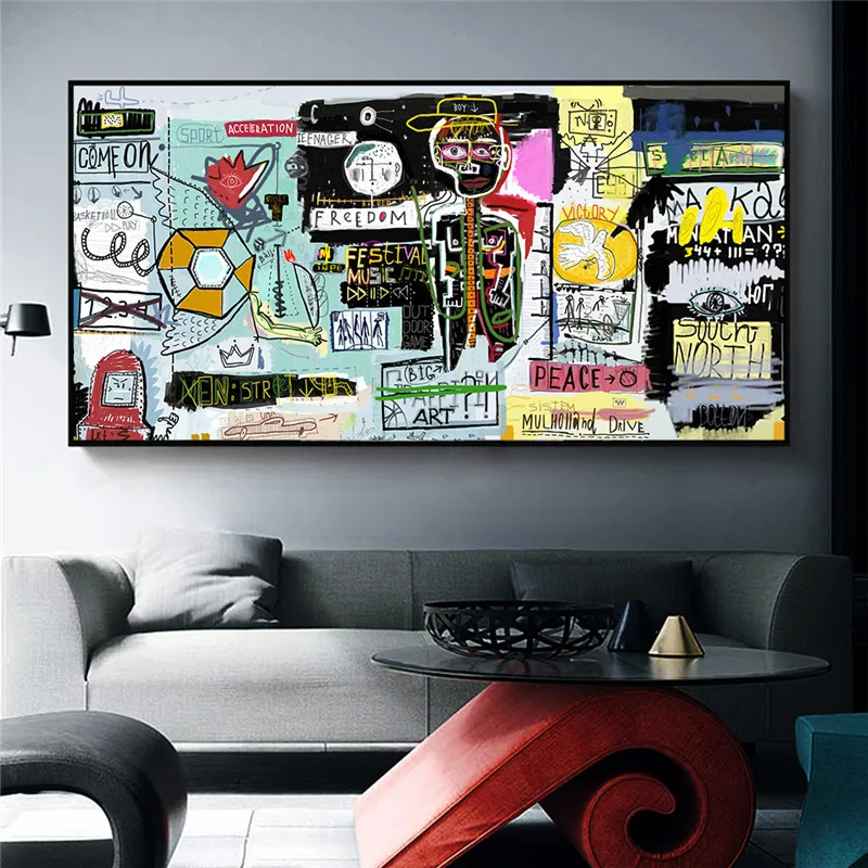 

Graffiti Street Art Inspirational Canvas Painting Wall Art Pictures Abstract Pattern Modern Culture Style for Home Decor