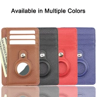 high quality slim minimalist leather for airtag wallet card protective case shockproof anti scratch fall protection shell cover