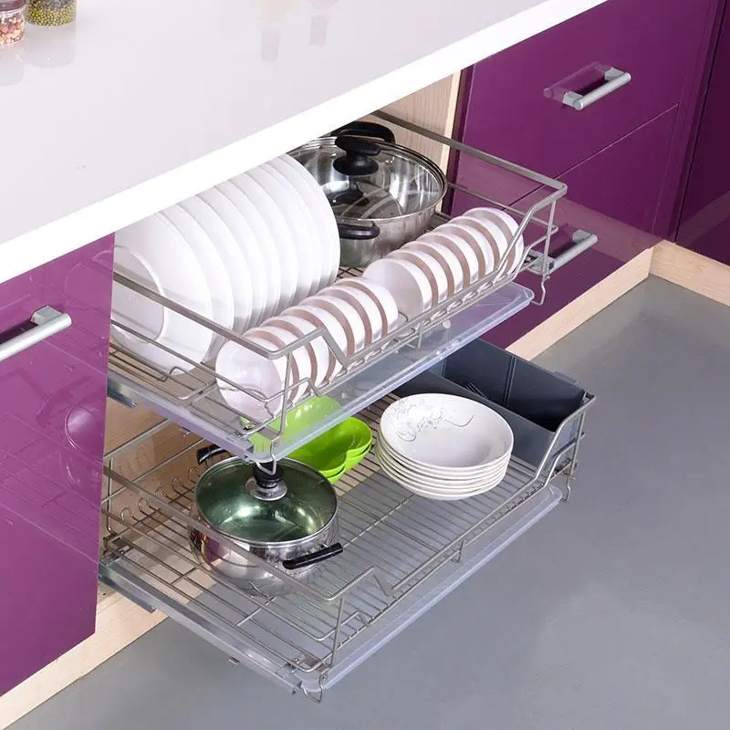 Cestas Para Colgar En La Ducha Armario De Cocina ящик для посуды сушилка органайзер кухонного шкафа