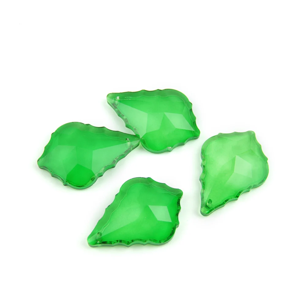 Гирлянда из темно-зеленого стекла с кленовыми листьями подвеска для люстры