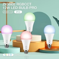 4pcs zigbe 3 0 gledopto rgb color changing 12w led lamp bulb e27e26 pro brightness adjustment for home decoration living room