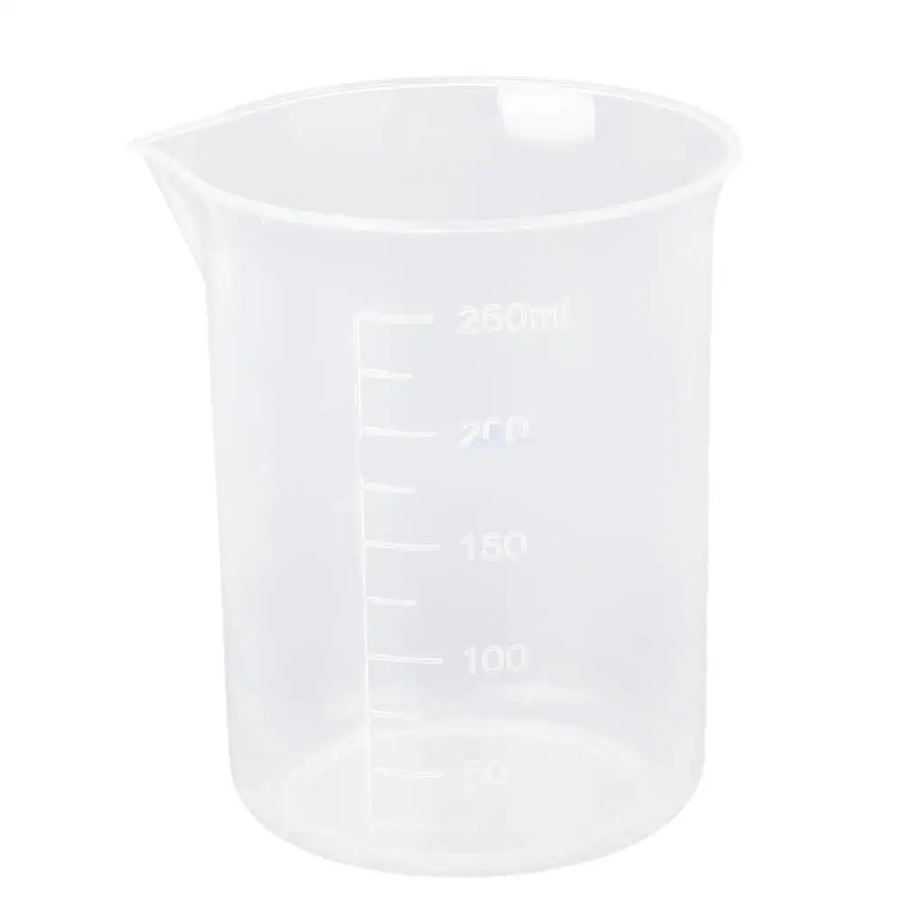 

250ml Practical Laboratory Transparent Plastic Graduated Cylinder Measuring Cup Beaker High Temperature Orrosion Resistant Tools