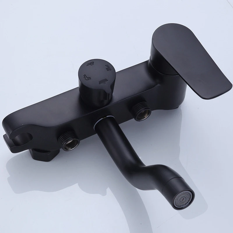 Набор для душа с Черной головкой смесители ванной комнаты настенный круглый