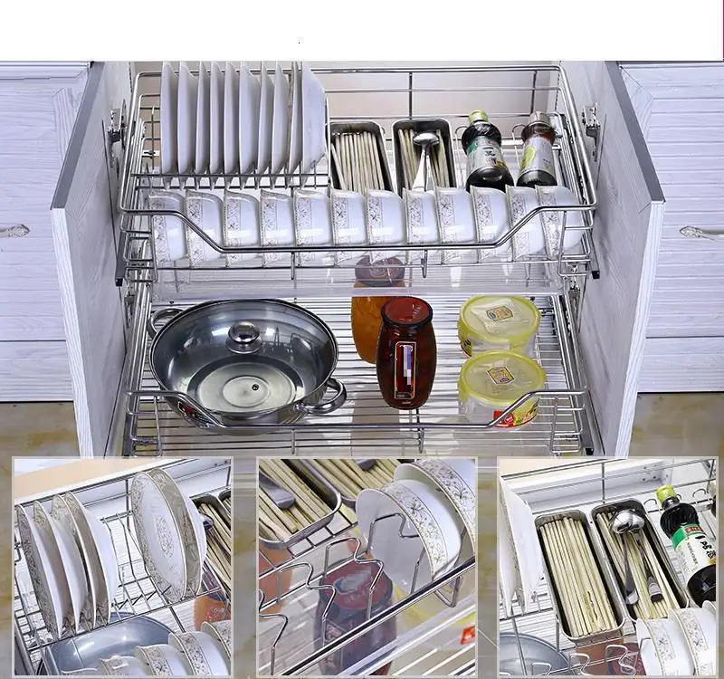 Organizador Almacenaje Armario Platos Mutfak Pantries, органайзер из нержавеющей стали, кухонный стеллаж, кухонный шкаф, корзина для хранения