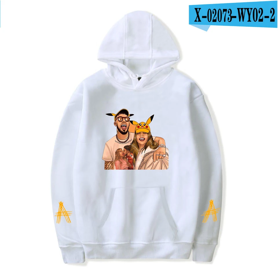 Anuel AA Стиль Знаменитостей уличная Толстовка зима осень для мужчин/женщин хип хоп пуловер с длинным рукавом негабаритных толстовки - Цвет: t