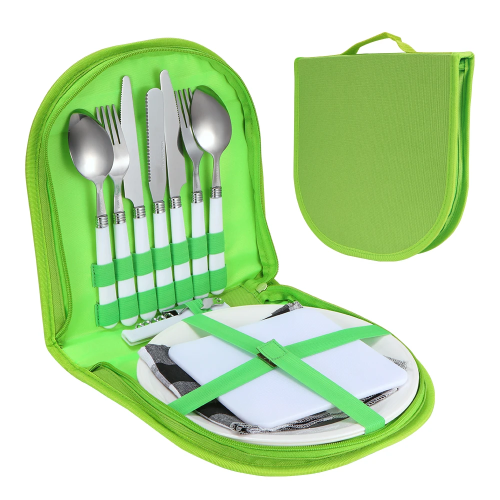 Набор посуды для кемпинга столовая посуда из нержавеющей стали ложка открывалка