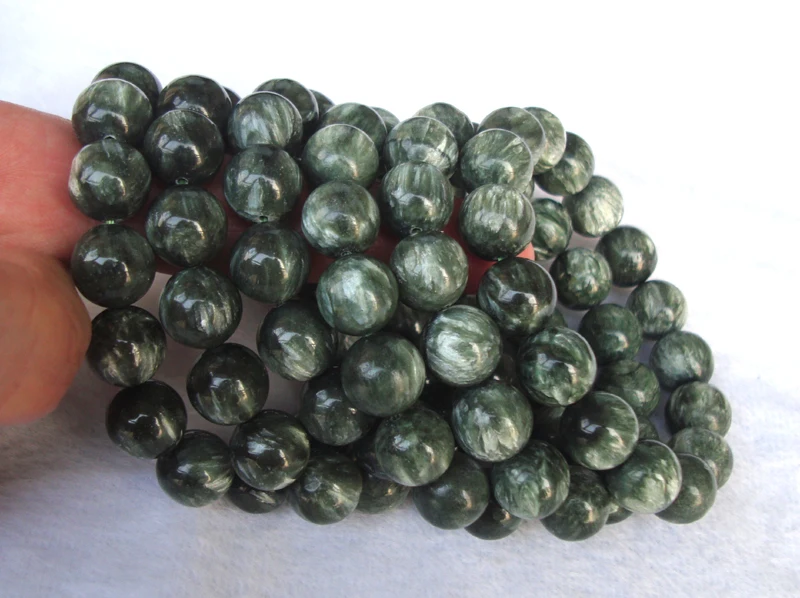Бесплатная доставка браслет из натурального серафинита с круглыми бусинами 12 мм