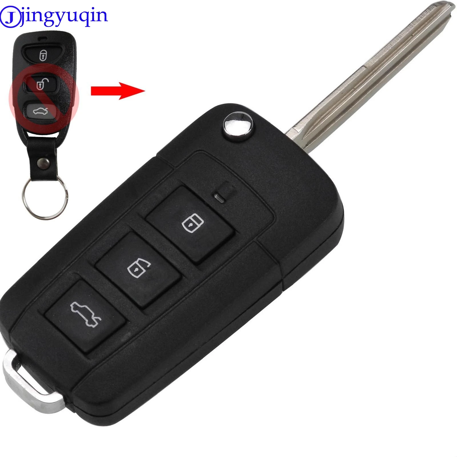 Модифицированный чехол jingyuqin для автомобильного ключа пульта Hyundai Coupe Galloper Santa Fe KIA
