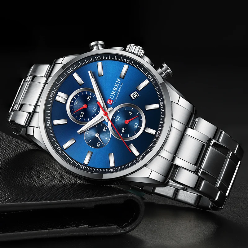 CURREN новые мужские часы с хронографом датой Лидирующий бренд большие спортивные