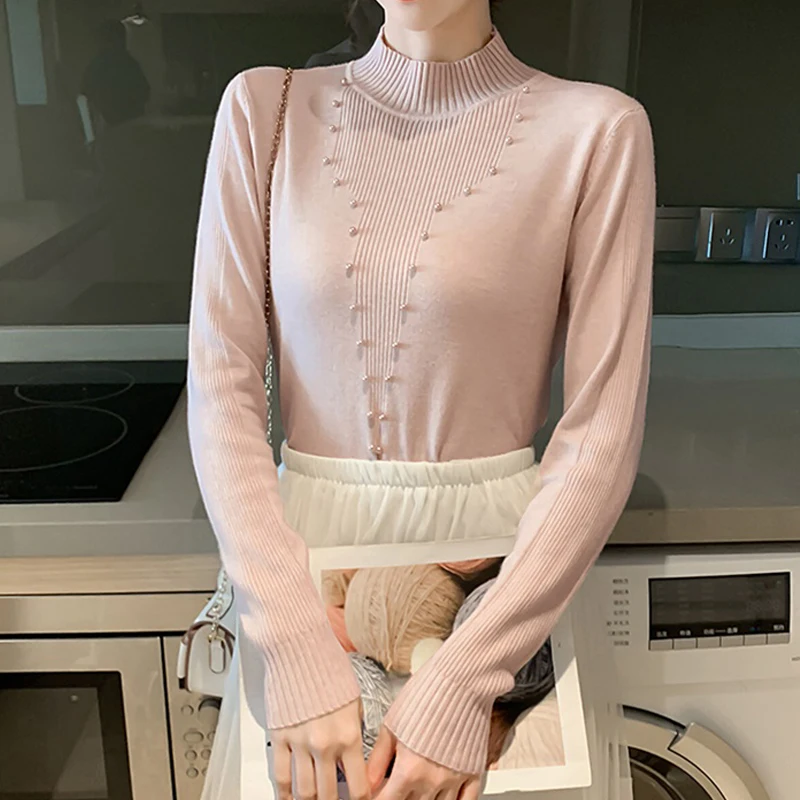 Вязаный свитер 4 цвета зима 2020 весна новинка блузка с длинным рукавом женский топ