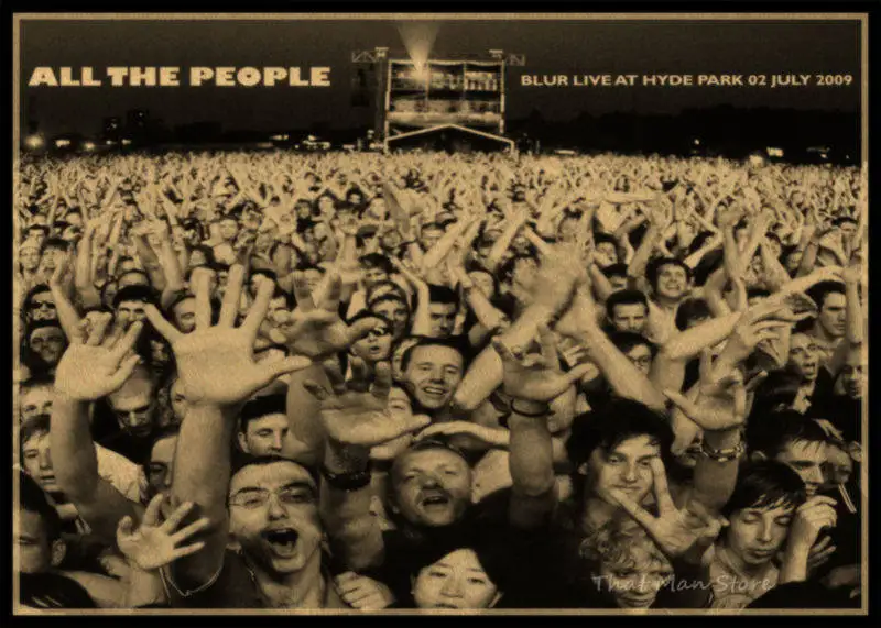 Винтажный постер размытый крафт ретро британская музыка в стиле рок звезда