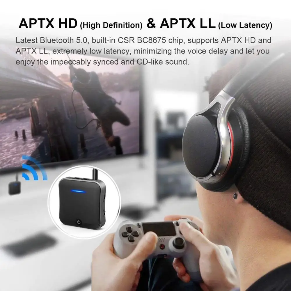 Bluetooth 5 0 аудио передатчик приемник CSR8675 Aptx HD адаптер оптический Toslink/3 мм AUX/SPDIF для