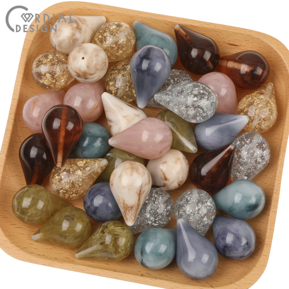

Cordial Design 22x34MM 50pcs Resin Beads/Hand Made/Marble Effect/Big Drop Shape/DIY Earring Making/Jewelry Findings & Components