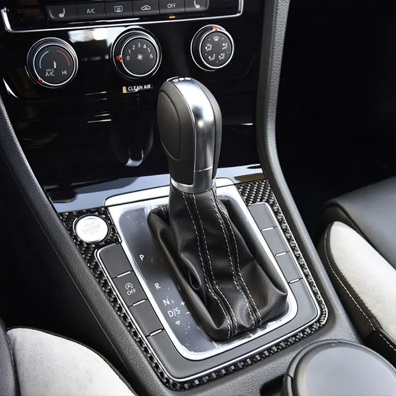 

Car Styling Carbon Fiber Interior Gear Shift Box Panel Trim For Volkswagen VW Golf 7 GTI MK7 2013-2017 Car Accessories
