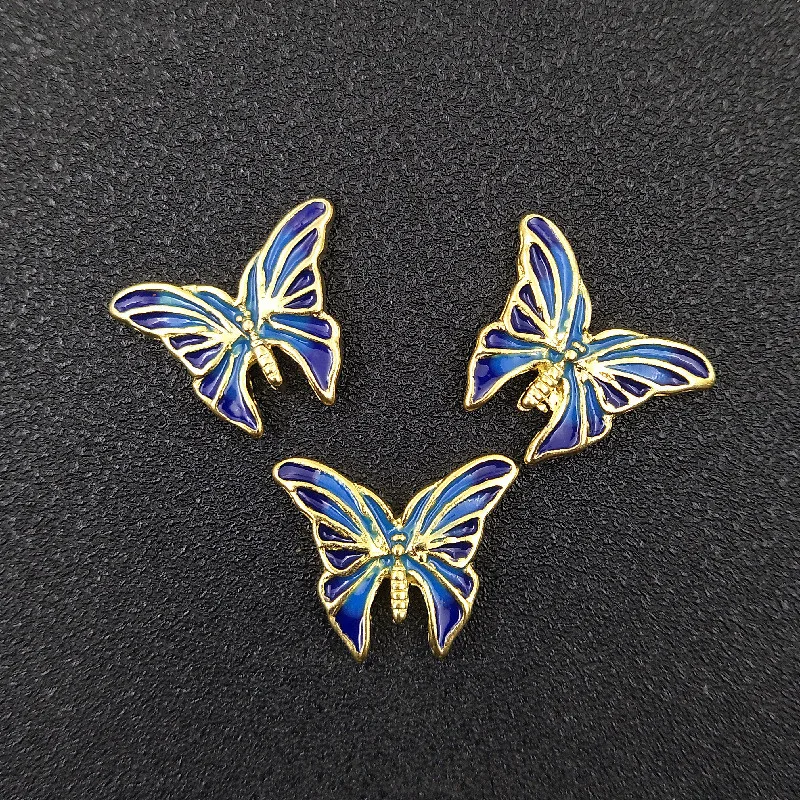 

Эмалью с изображением синей бабочки Кнопка DIY материалы ручной работы для маленьких девочек повязка на голову головные уборы аксессуары Од...