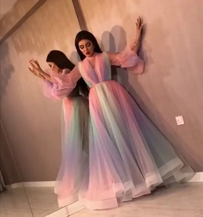 

Linglewei New Spring and Summer Women's Dress Sexy & Club Puff Sleeve V-Neck Patchwork Lace Loose easy matching Elegant vintage